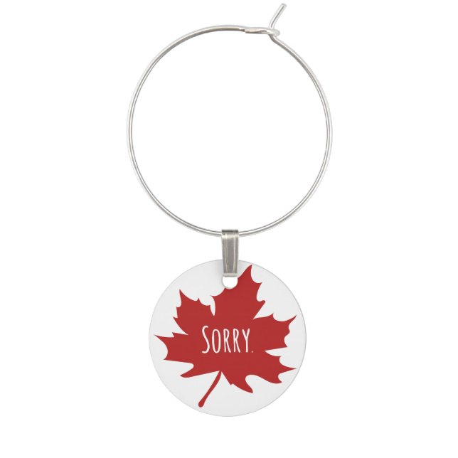 Funny Canadian Wine Charm (Front)