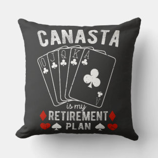 Funny Canasta Throw Pillow