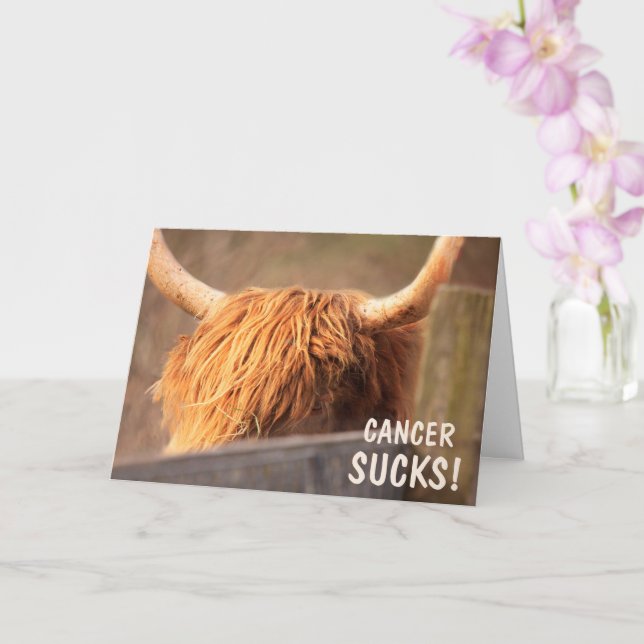 Funny Cancer Support Farm Animal Card (Orchid)