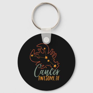 Funny Cancer Zodiac Star Sign Astrology Awesome AF Keychain