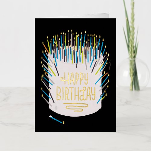 Funny Candles Birthday Folded Foil Greeting Card