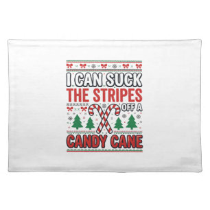 Funny Candy Cane Christmas Sweater Cloth Placemat