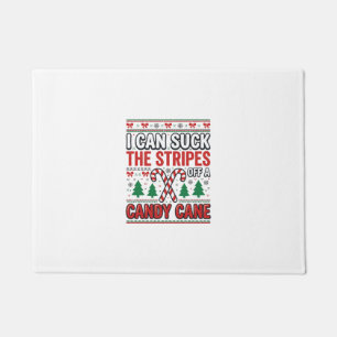 Funny Candy Cane Christmas Sweater Doormat
