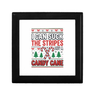 Funny Candy Cane Christmas Sweater Gift Box