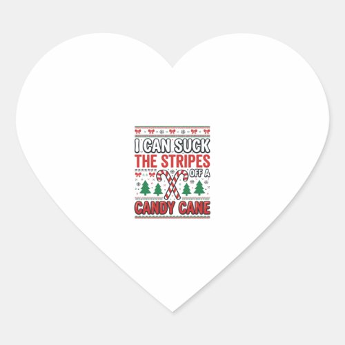 Funny Candy Cane Christmas Sweater Heart Sticker