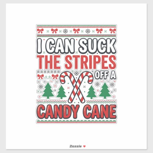 Funny Candy Cane Christmas Sweater Sticker