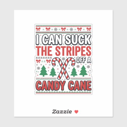 Funny Candy Cane Christmas Sweater Sticker