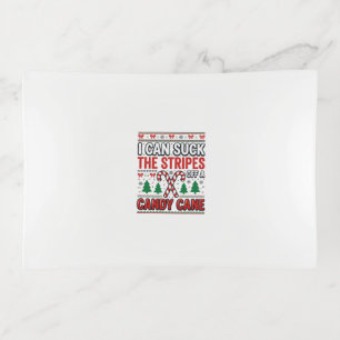 Funny Candy Cane Christmas Sweater Trinket Tray