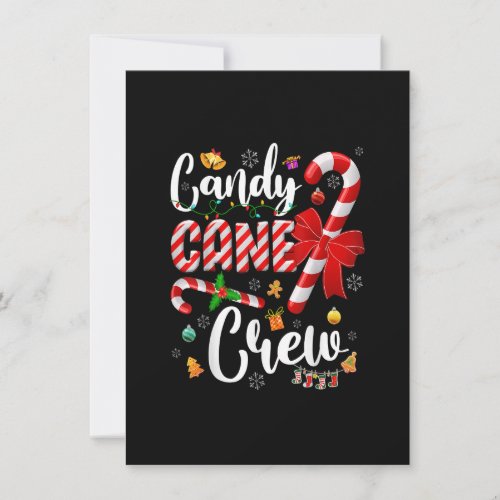 Funny Candy Cane Crew Christmas Sweet Candy Light  Invitation