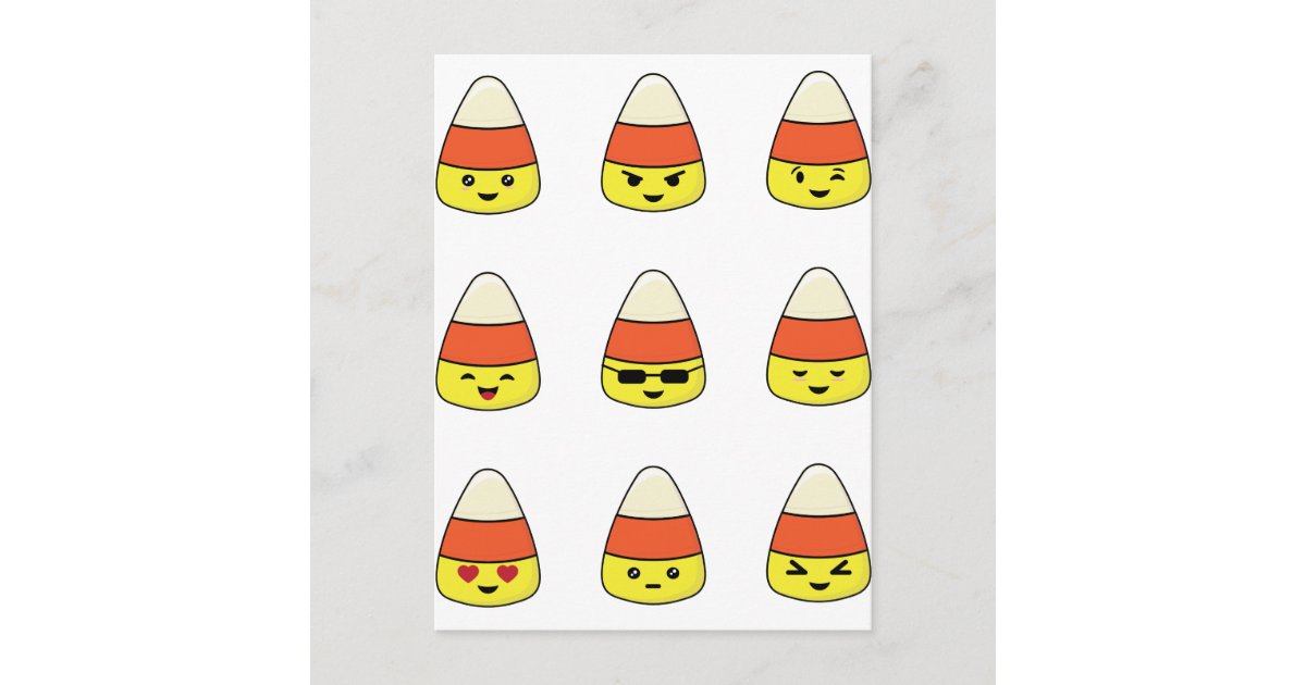 Funny Candy Corn Emoji Postcard Zazzle