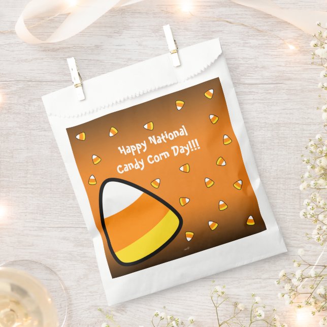 Funny Candy Corn Paper Plate Favor Bag (Clipped)