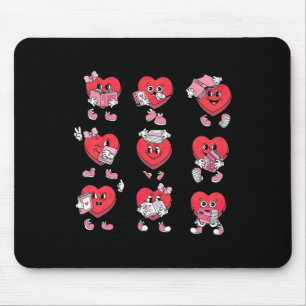 Funny Candy Heart Reading Books Bookworm Librarian Mouse Pad