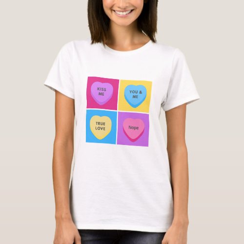 Funny Candy Hearts Anti Valentines Day T_Shirt