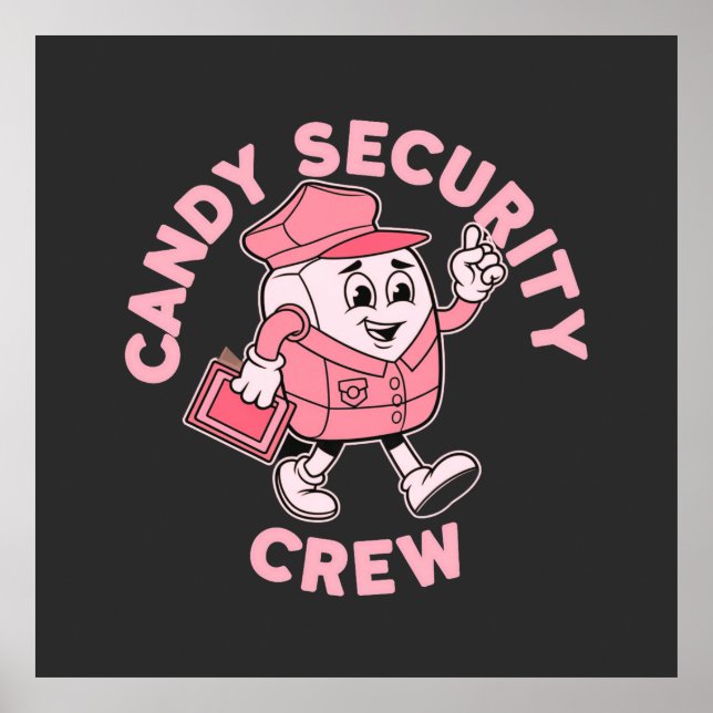 Funny Candy Security Crew Halloween Costume Poster (Front)