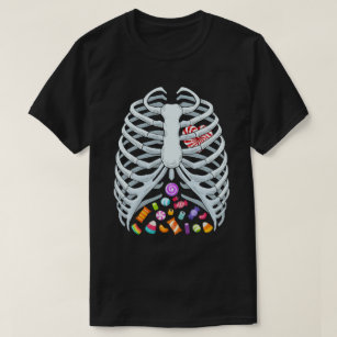  Funny Candy Skeleton Rib Cage Halloween Costume T-Shirt