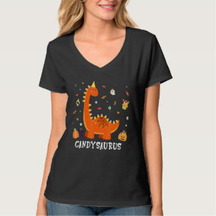 Funny Candysaurus Candy Corn Halloween Dinosaur T-Shirt