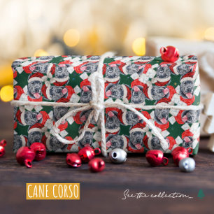 Funny Cane Corso Christmas Pattern Wrapping Paper