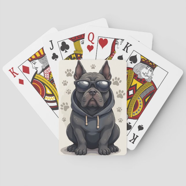 Funny Cane Corso Kawaii Dog Poker Cards (Back)