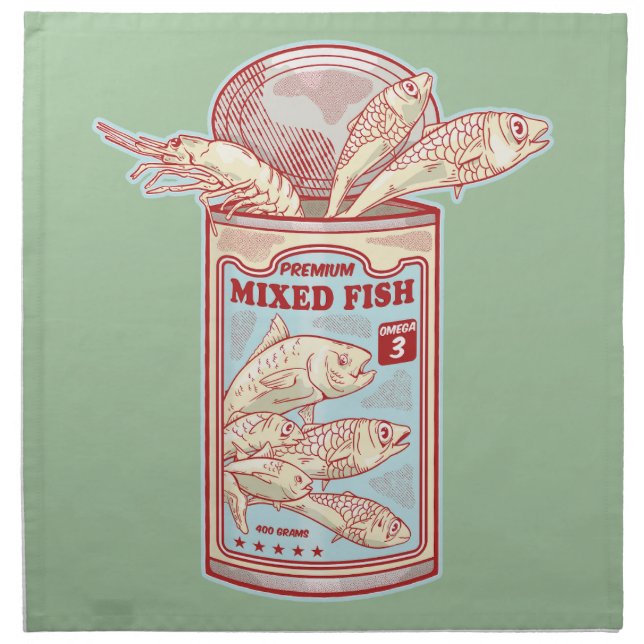 Funny canned fish cloth napkin (Front)