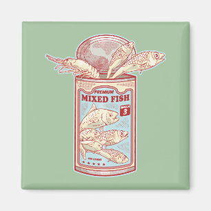 Funny canned fish magnet