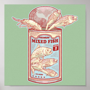 Funny canned fish poster