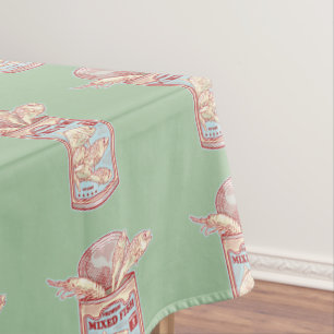 Funny canned fish tablecloth