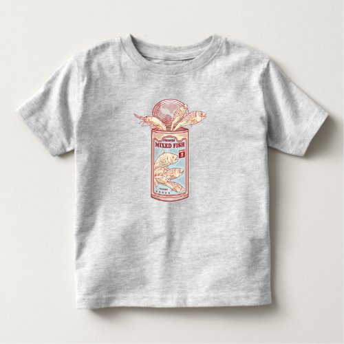 Funny canned fish toddler t_shirt