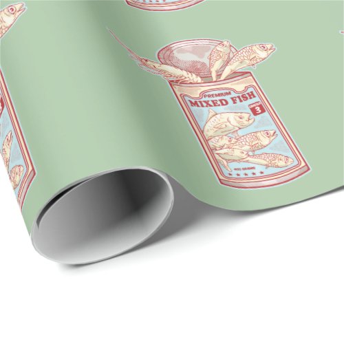 Funny canned fish wrapping paper