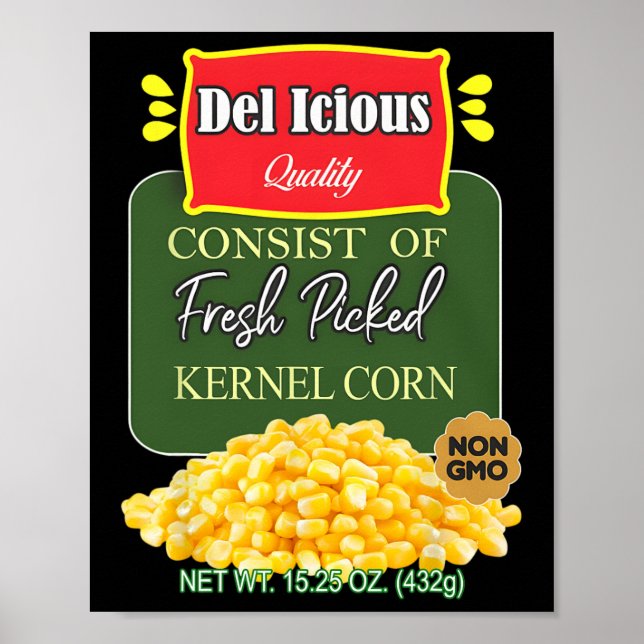 Funny Canned Kernel Corn Halloween Matching Group  Poster (Front)