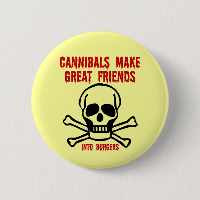 Funny cannibals button (Front)
