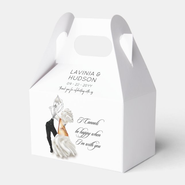 Funny Cannoli Italian Wedding Favor Boxes (Front Side)