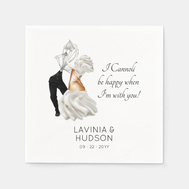 Funny Cannoli Italian Wedding Napkins (Front)