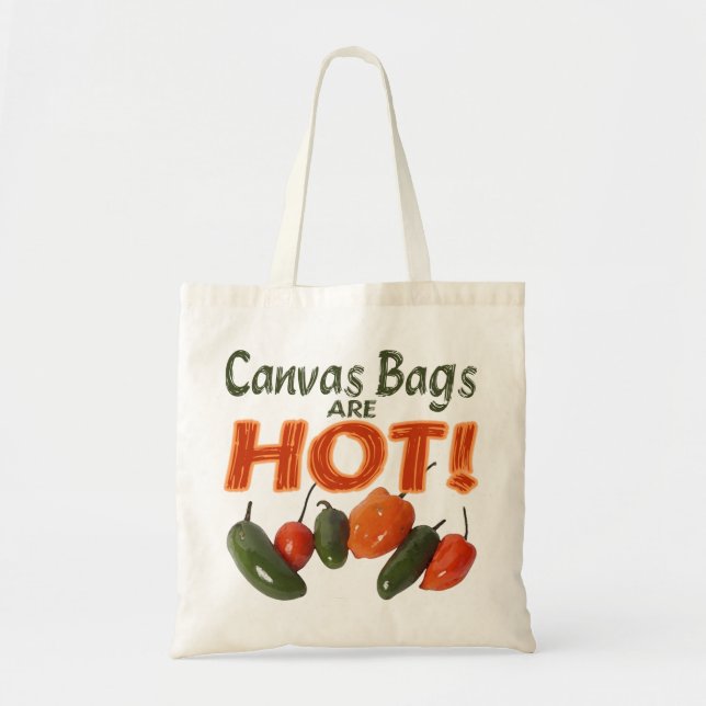 Funny Canvas Bags Are Hot! with Hot Chili Peppers (Front)