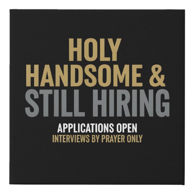 Funny  Canvas Print For Single Christian Men (Front)