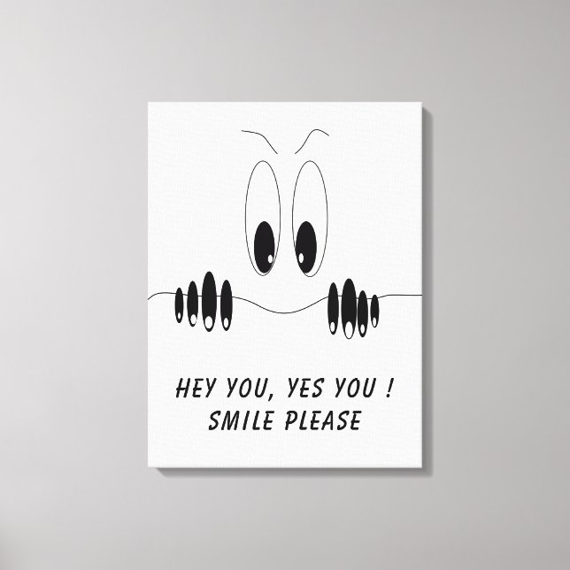 Funny Canvas Print with Curiosity Eyes - Smile (Front)