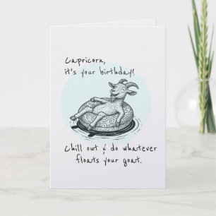 Funny Capricorn Birthday Card Zodiac Goat