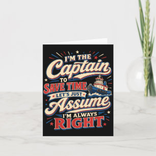 Funny captain boat crew card