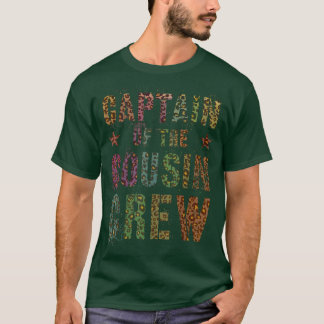Funny CAPTAIN OF THE COUSIN CREW Leopard Print Gra T-Shirt