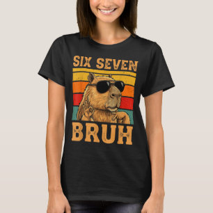 Funny Capybara 67 Meme Six Seven Bruh Boys Teens K T-Shirt