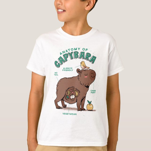 Funny Capybara Anatomy T-Shirt (Front)