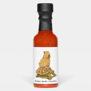 Funny Capybara Animal Turtle Cute Capybara Hot Sauces