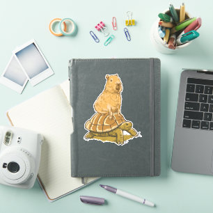 Funny Capybara Animal Turtle Cute Capybara Sticker
