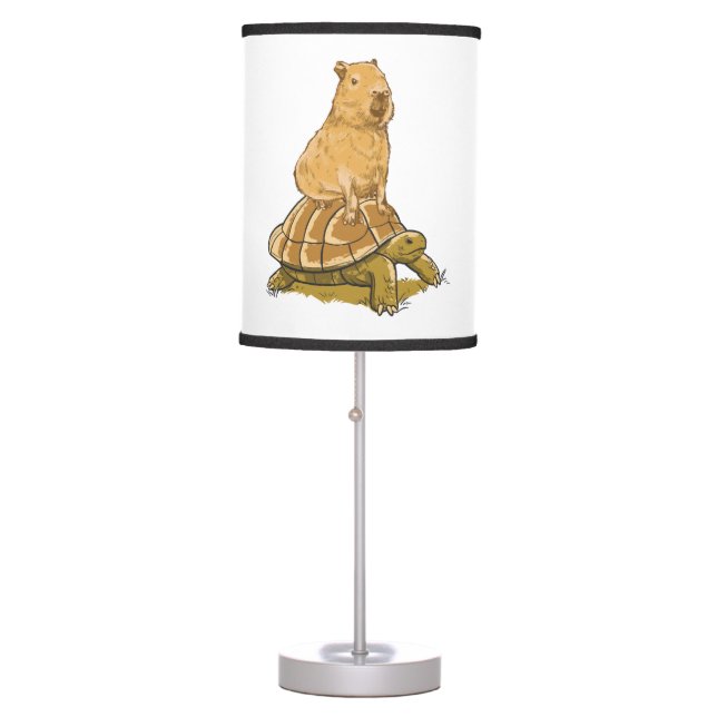 Funny Capybara Animal Turtle Cute Capybara Table Lamp (Front)