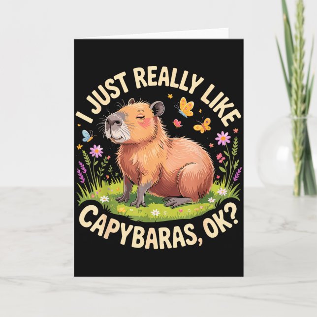 Funny Capybara Art For Men Women Kids Capy Rodent  Card (Front)