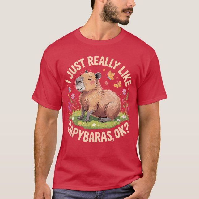 Funny Capybara Art for Men Women Kids Capy Rodent  T-Shirt (Front)
