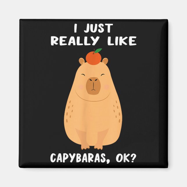 Funny Capybara Art For Men Women Kids Rodent Capyb Magnet (Front)