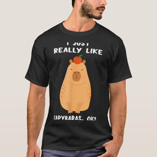 Funny Capybara Art For Men Women Kids Rodent Capyb T-Shirt (Front)