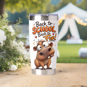 Funny Capybara Back to School Design Insulated Tumbler