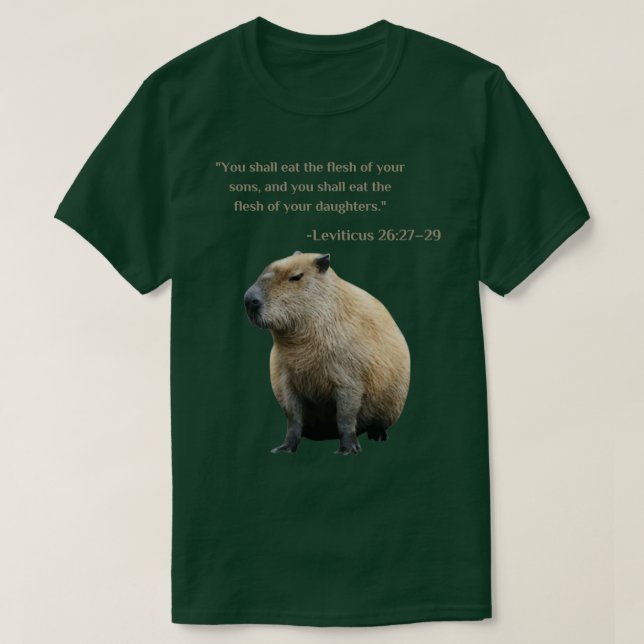 Funny Capybara Bible Verses T-Shirt (Design Front)