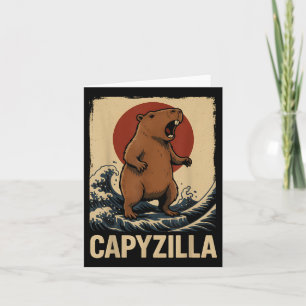 Funny Capybara Boys Girls Kids Mens Capyzilla Card